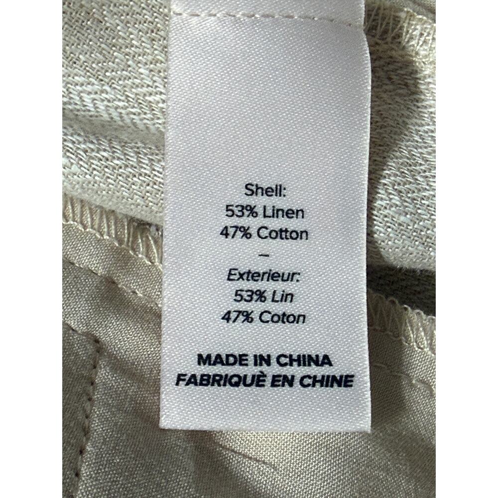 Cinq à Sept Arlene Tailored Fit Linen Blend Pants, Khaki, Size 8 - Picture 8 of 9